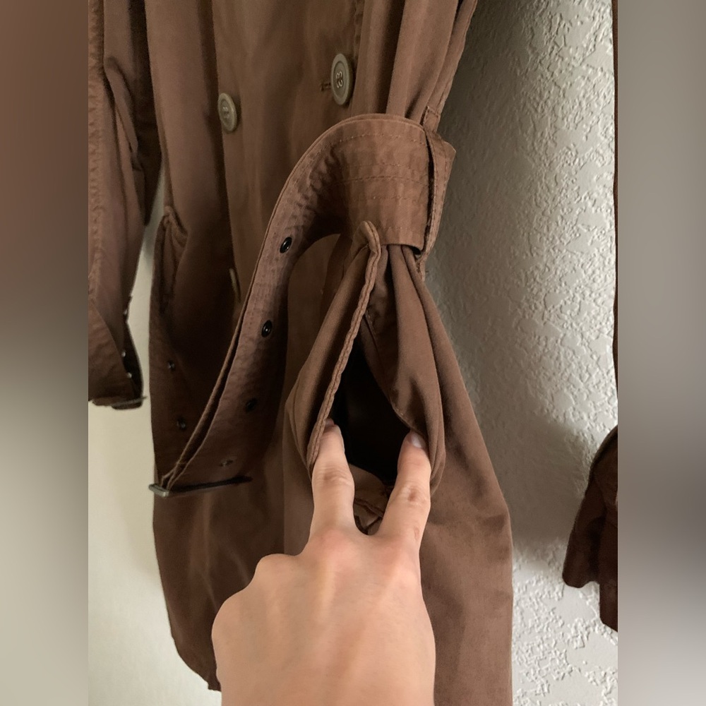 Nili Lotan Brown Double-Breasted Trench Coat - Picture 9 of 14